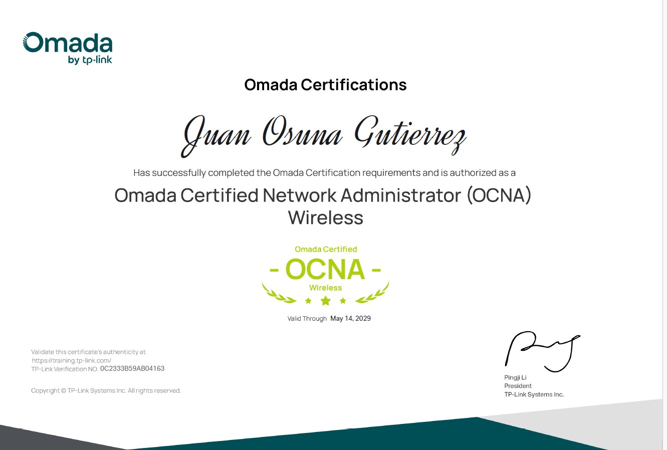 Certificación conseguida por Tallerinformatica.com