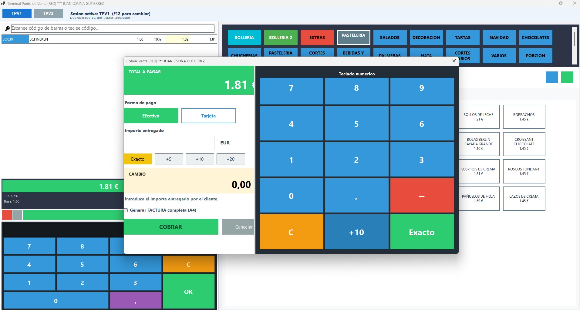 TPV Verifactu para comercios - detalle de tickets